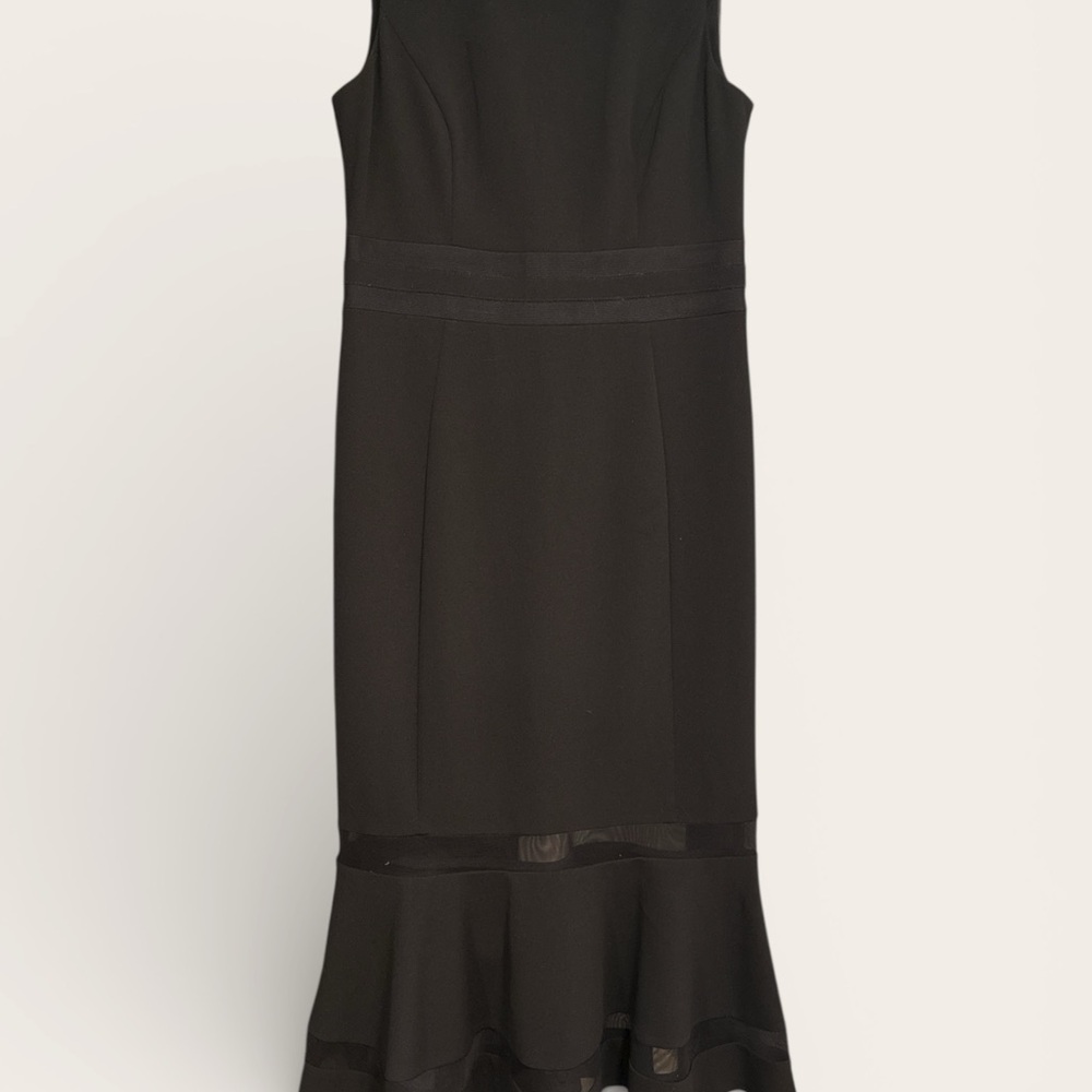 Calvin Klein Elegant Black Sleeveless illusion Dress - Picture 4 of 9